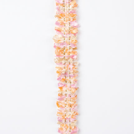 SuperValueChoice HCSEOA00009 Pastel Fringe Tweed Woven Trim Metallic Gold Thread Decorative Ribbon for Dress Hair Accessory DIY Sewing Craft ,0.59in width
