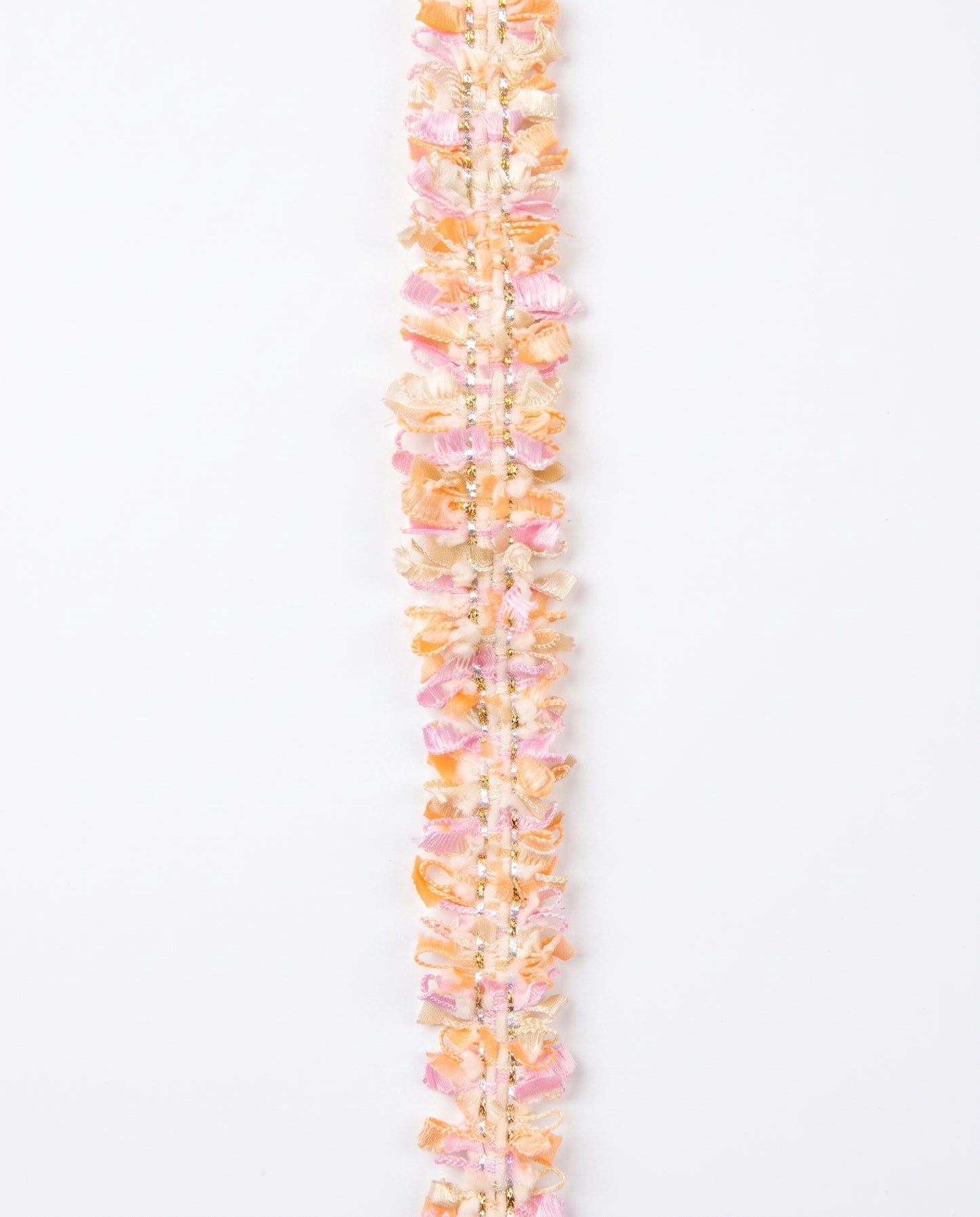 SuperValueChoice HCSEOA00009 Pastel Fringe Tweed Woven Trim Metallic Gold Thread Decorative Ribbon for Dress Hair Accessory DIY Sewing Craft ,0.59in width