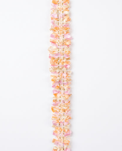 SuperValueChoice HCSEOA00009 Pastel Fringe Tweed Woven Trim Metallic Gold Thread Decorative Ribbon for Dress Hair Accessory DIY Sewing Craft ,0.59in width