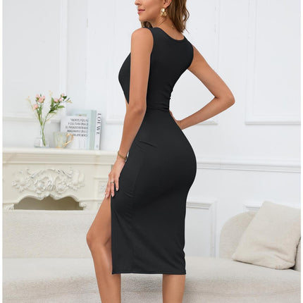 SVCD000062 Sexy cut-out hip-hugging knitted sleeveless dress for a stylish look