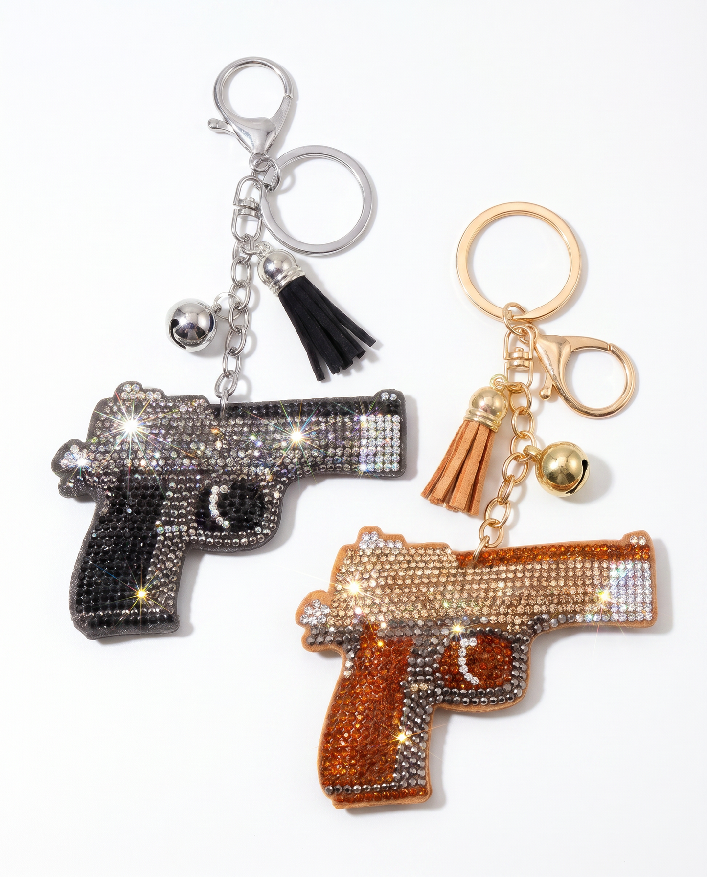 SUPERVALUECHOICE HCSESA00042 Rhinestone Gun Keychain & Brooch Sparkly Accessory