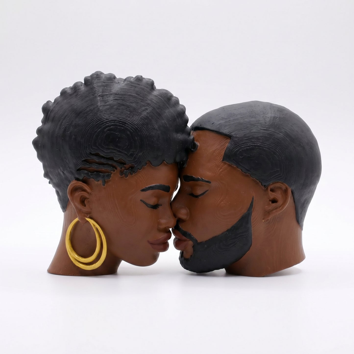 SUPERVALUECHOICE HCSEUA00048  Z-Paint Your Own Unfinished Kissing Black Couple Sculpture Blank Customizable DIY Accessory Base  2.3" × 3.1" × 0.5"