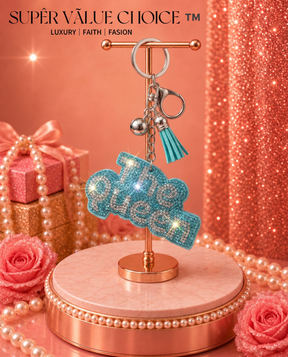 SUPERVALUECHOICE HCSESA00045 Sparkly Rhinestone The Queen Keychain&Brooch
