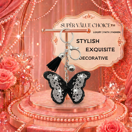SUPERVALUECHOICE HCSESA00047 Bling Butterfly Brooch Pin & Keyring
