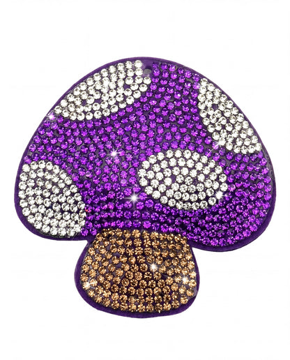 SUPERVALUECHOICE HCSESA00032 Bling Mushroom Brooch Pin & Keyring with Tassel