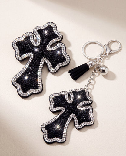 SUPERVALUECHOICE HCSESA00024 Rhinestone Cross Keychain & Brooch