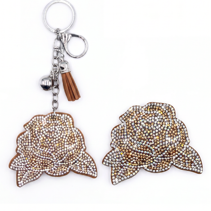 SUPERVALUECHOICE HCSESA00038 Sparkly Rhinestone Rose Keychain & Brooch