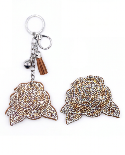 SUPERVALUECHOICE HCSESA00038 Sparkly Rhinestone Rose Keychain & Brooch