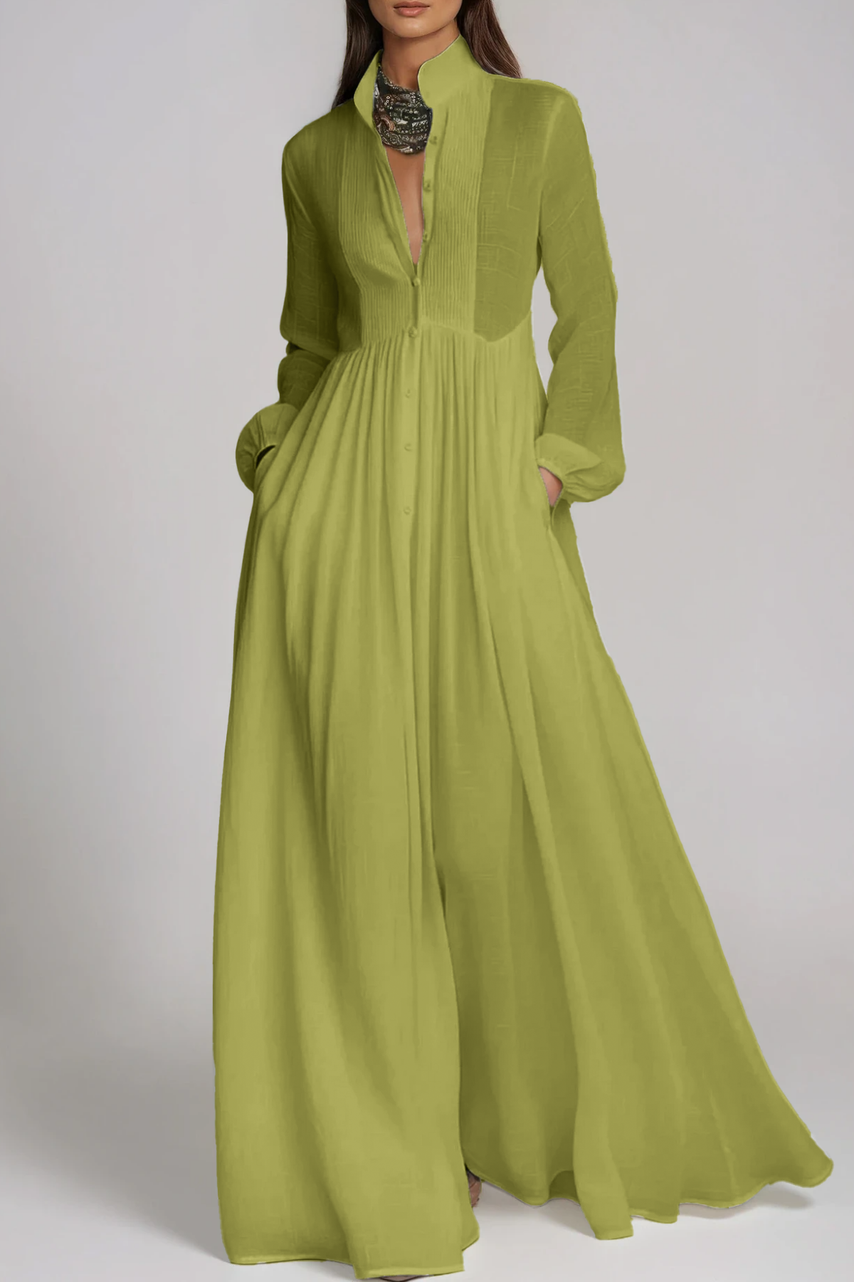 SUPERVALUECHOICE HCSEAA00012 Plunge Ruch Maxi Dress