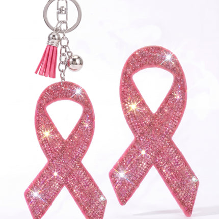 SUPERVALUECHOICE HCSESA00048 Sparkly Rhinestone Ribbon Keychain Brooch
