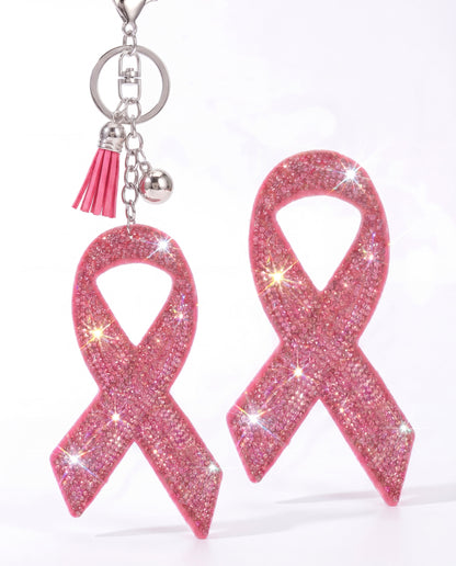 SUPERVALUECHOICE HCSESA00048 Sparkly Rhinestone Ribbon Keychain Brooch
