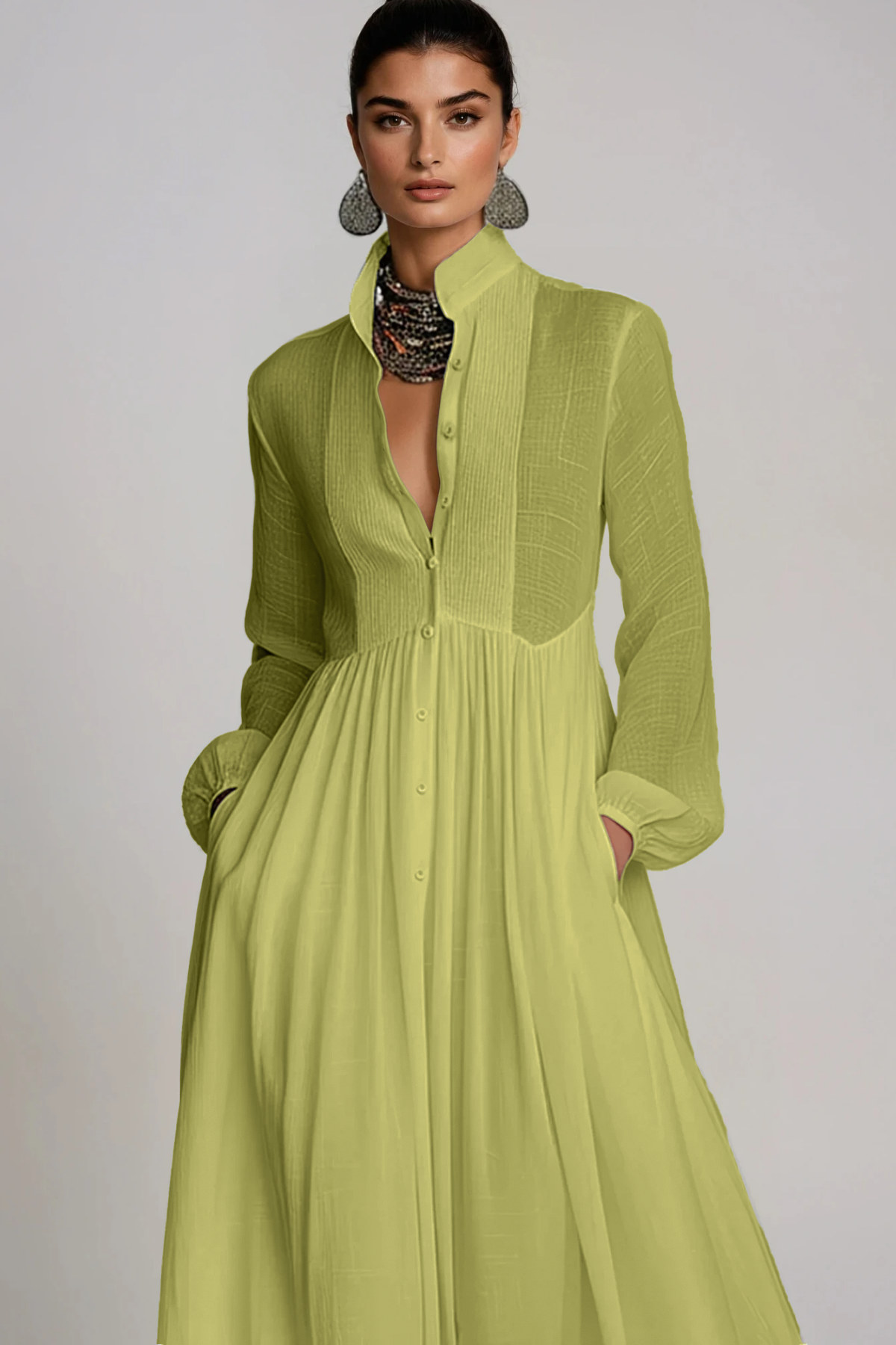 SUPERVALUECHOICE HCSEAA00012 Plunge Ruch Maxi Dress