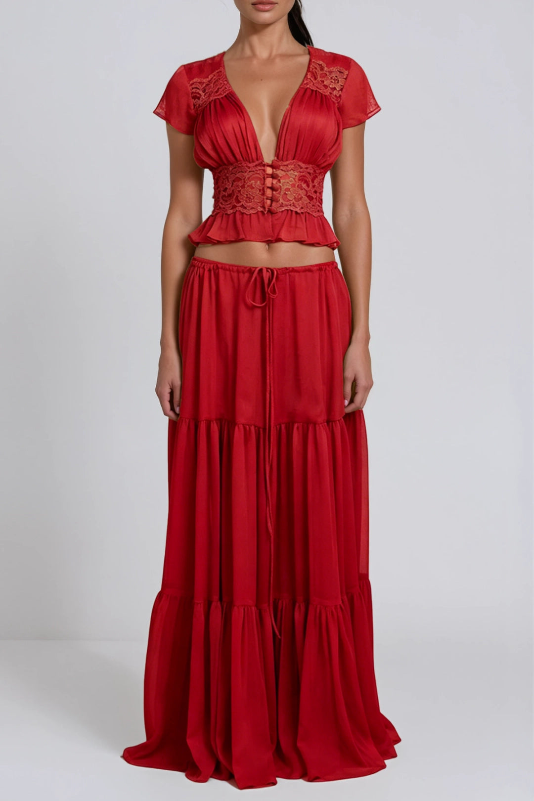 SUPERVALUECHOICE HCSEBA00001 Crop Lace Skirt Set
