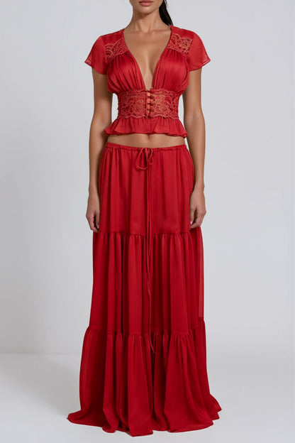 SUPERVALUECHOICE HCSEBA00001 Crop Lace Skirt Set