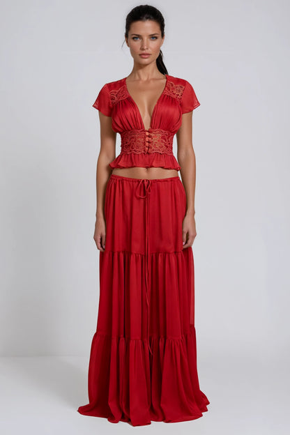 SUPERVALUECHOICE HCSEBA00001 Crop Lace Skirt Set