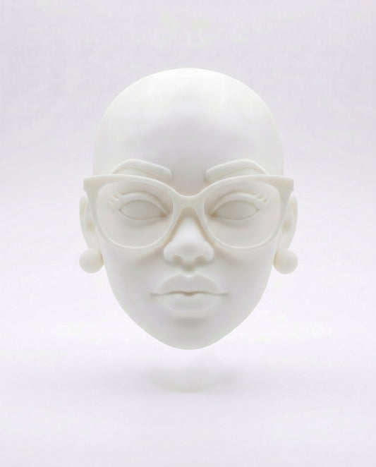 SUPERVALUECHOICE HCSEUA00045  Z-Custom Color DIY Round Glasses Lady Head Resin Blank Dual Use Charm for Keyring Brooch Supplies 2" × 2.5" × 0.6"