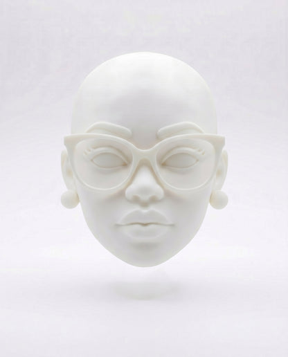 SUPERVALUECHOICE HCSEUA00046  Y-Custom Color DIY Round Glasses Lady Head Resin Blank Dual Use Charm for Keyring Brooch Supplies 2" × 2.5" × 1"