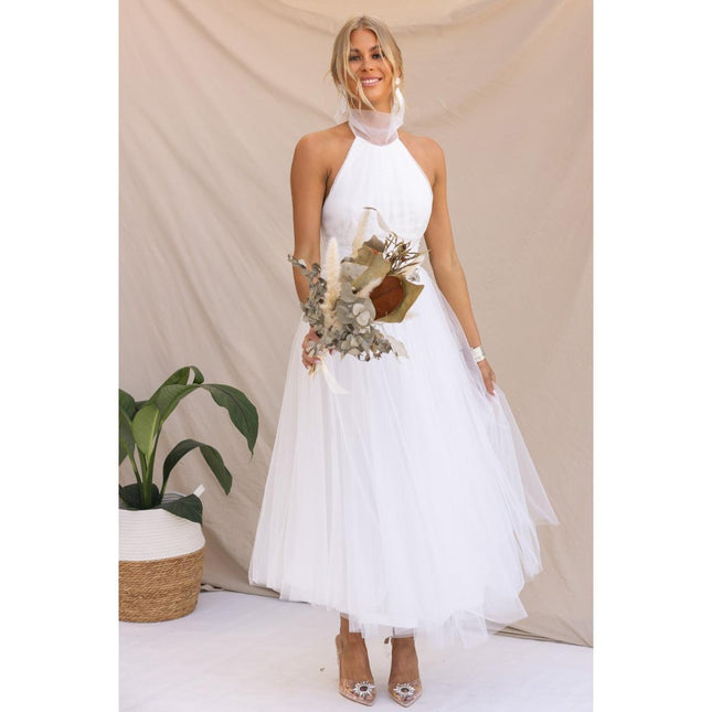 SVCD000027  multi-color casual vacation dress with a high-neck mesh tulle