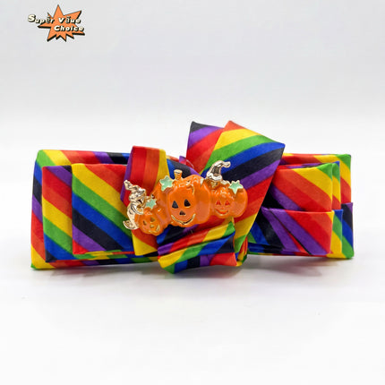 SUPERVALUECHOICE HCSEZA00029 Rainbow pumpkin bow tie