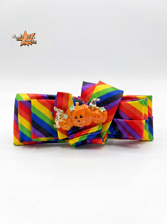 SUPERVALUECHOICE HCSEZA00029 Rainbow pumpkin bow tie
