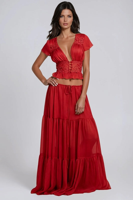 SUPERVALUECHOICE HCSEBA00001 Crop Lace Skirt Set