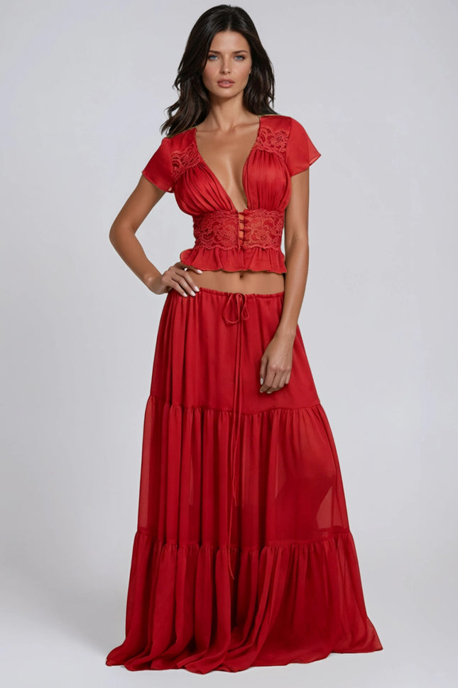 SUPERVALUECHOICE HCSEBA00001 Crop Lace Skirt Set