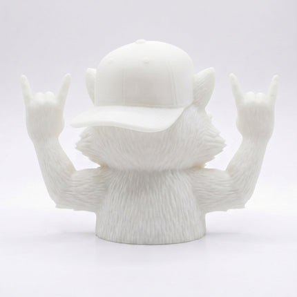 SUPERVALUECHOICE HCSEUA00019 Y-Customizable Unpainted Cool Tongue Out Hip Hop Wolf Figurine Base, DIY Handcraft Supplies for Keychains Brooches