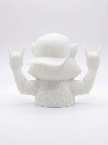 SUPERVALUECHOICE HCSEUA00019 Y-Customizable Unpainted Cool Tongue Out Hip Hop Wolf Figurine Base, DIY Handcraft Supplies for Keychains Brooches