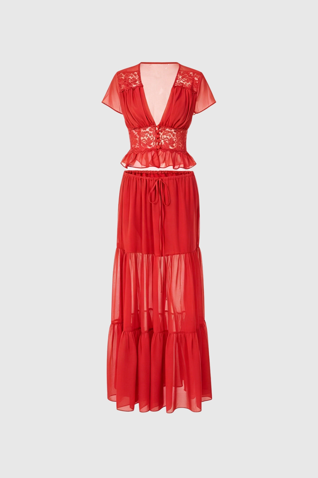 SUPERVALUECHOICE HCSEBA00001 Crop Lace Skirt Set