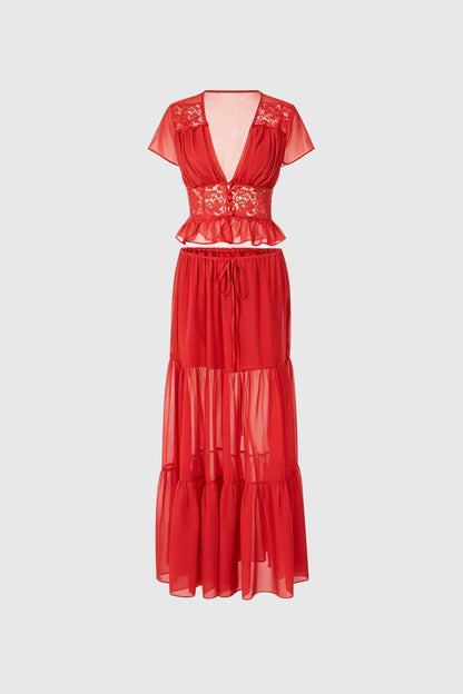 SUPERVALUECHOICE HCSEBA00001 Crop Lace Skirt Set
