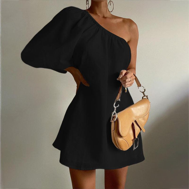 SVCD000022 fashionable, loose and slimming off-the-shoulder short dress for women