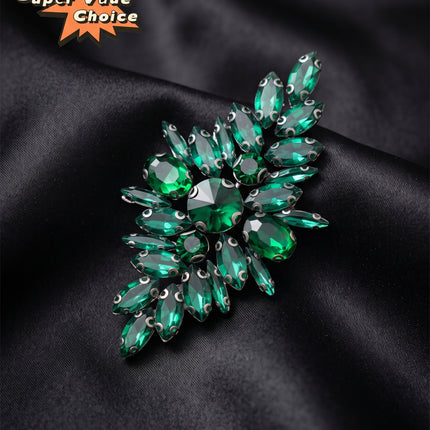 SUPERVALUECHOICE CHRISTMAS HCSEYD00045 Handmade Rhinestone Applique, Hotfix Backed Crystal Beaded Patch for Christmas Holiday Garment, Formal Dress & Costume Embellishment 3.74 in × 1.97 in
