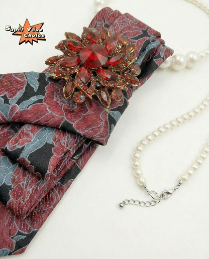SUPERVALUECHOICE HCSEZA00036 Gemstone Flower Decorative Necktie - Perfect for Weddings & Banquets