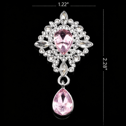 SUPERVALUECHOICE HCSESC00004 DIY Crafts Rhinestone Alloy Brooch Accessories Silver Flat Back 1.37*2.63inch Crystal Brooch Sparkling Crystal