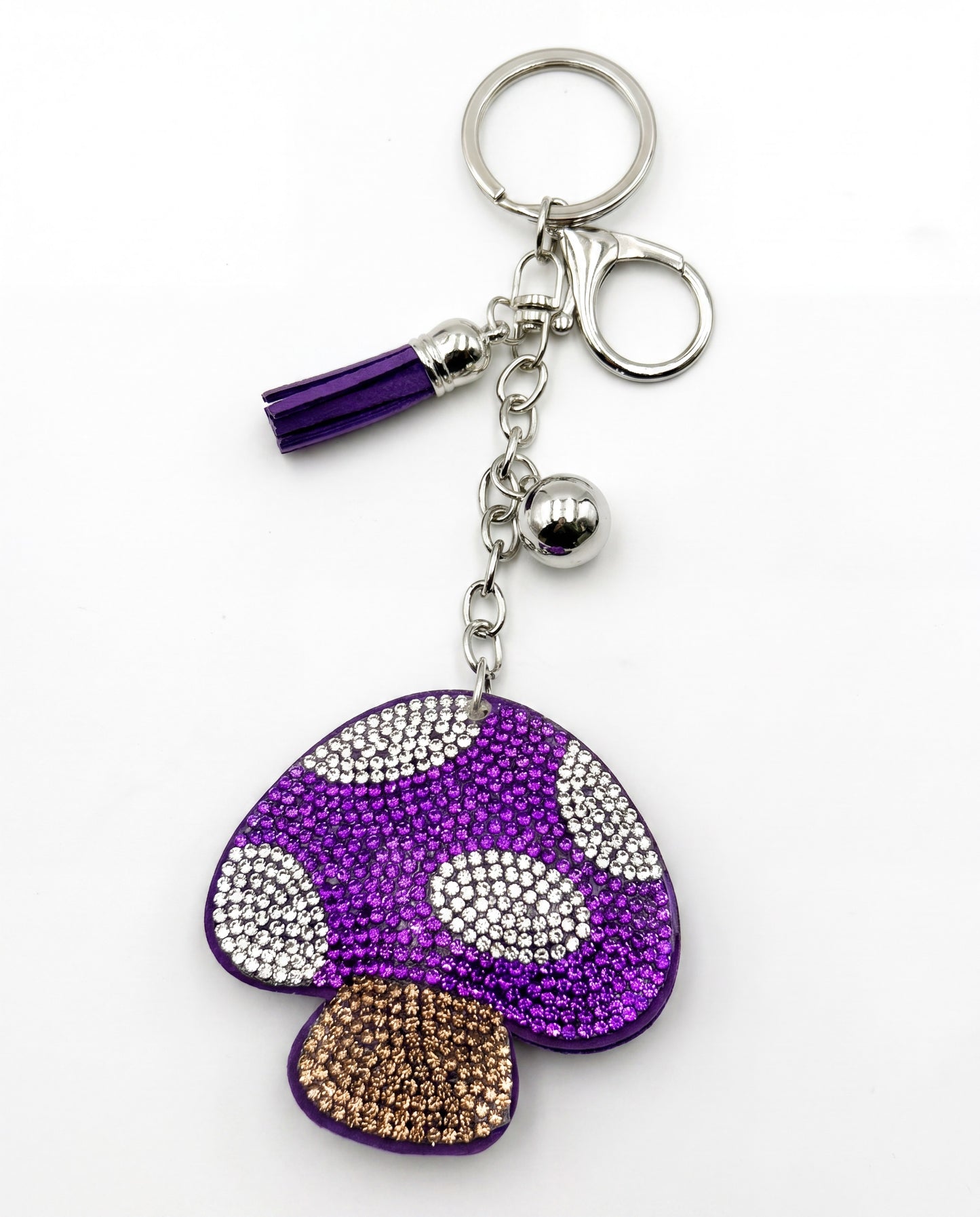SUPERVALUECHOICE HCSESA00032 Bling Mushroom Brooch Pin & Keyring with Tassel