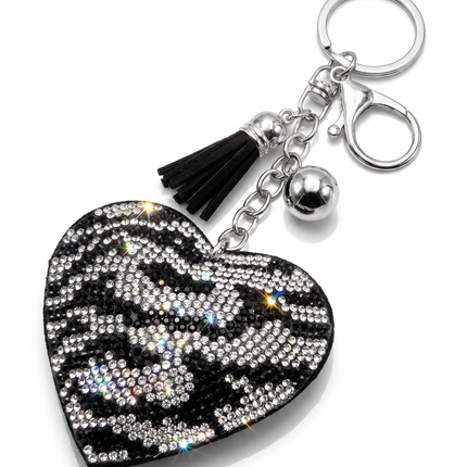 SUPERVALUECHOICE HCSESA00044 Sparkly Rhinestone Heart Bow Keychain Brooch
