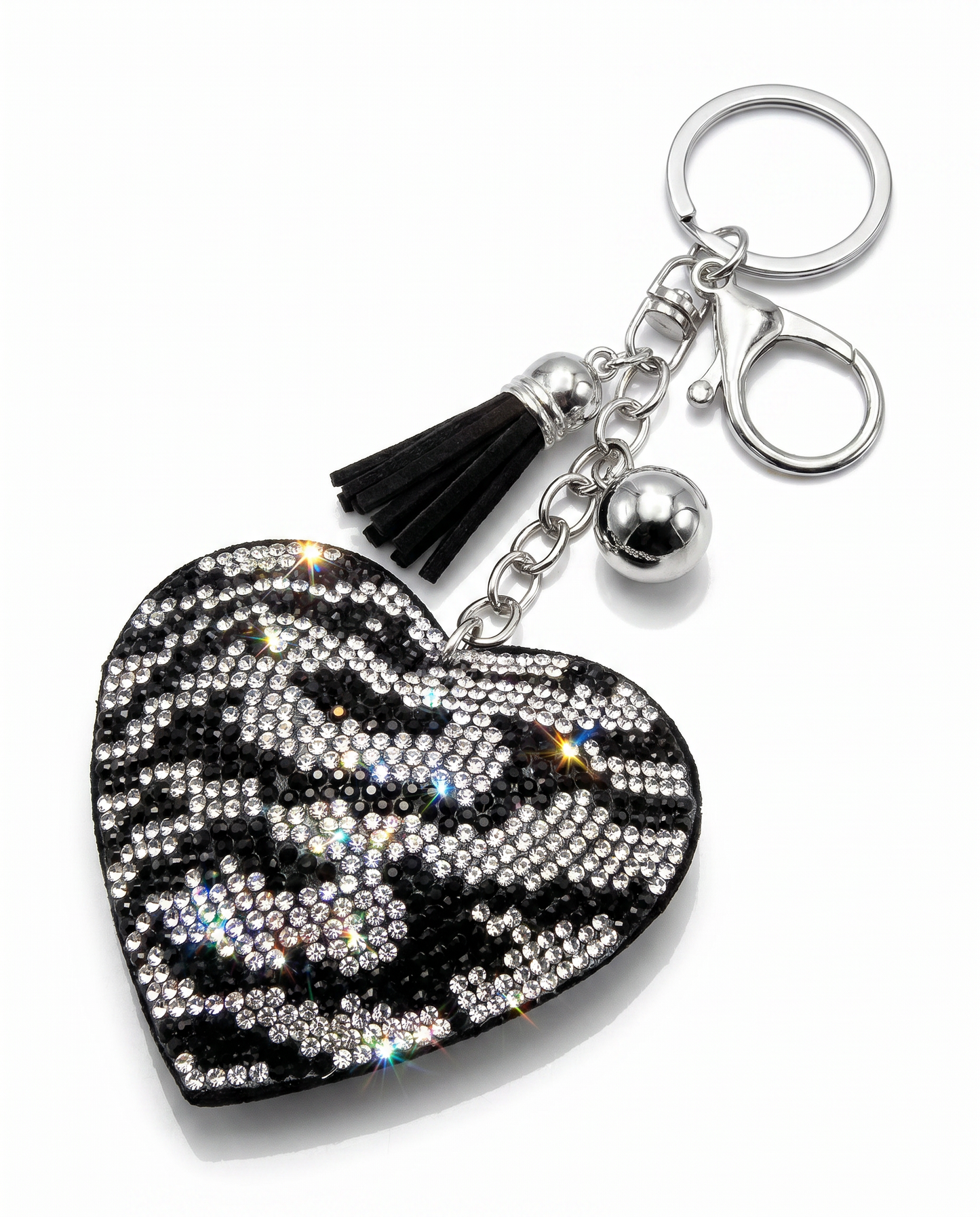 SUPERVALUECHOICE HCSESA00044 Sparkly Rhinestone Heart Bow Keychain Brooch
