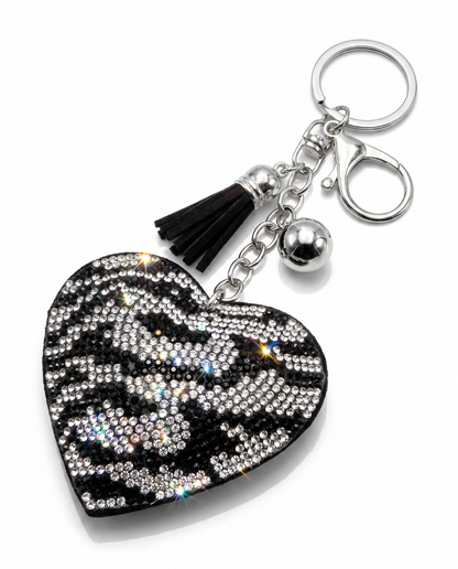 SUPERVALUECHOICE HCSESA00044 Sparkly Rhinestone Heart Bow Keychain Brooch