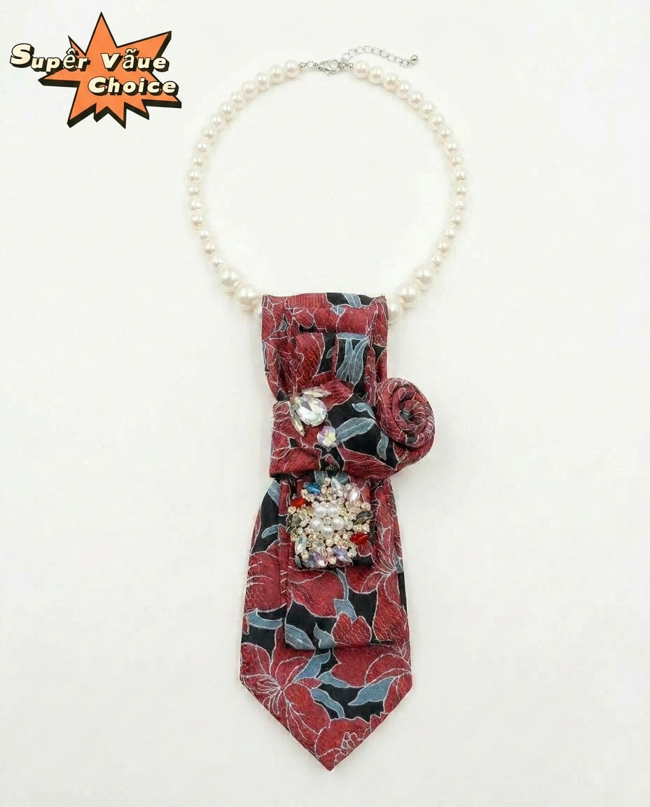 SUPERVALUECHOICE HCSEZA00034 Red Floral Necktie -Stylish for Weddings & Special Occasions