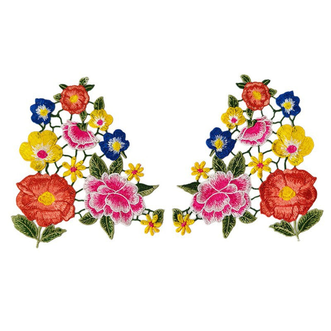 SUPERVALUECHOICE HCSEYB00062 Pair of Floral Embroidery Patches Matching Set