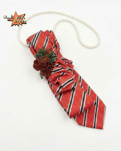 SUPERVALUECHOICE HCSEZA00038 Red and black striped tie