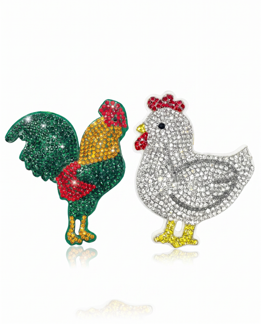 SUPERVALUECHOICE HCSESA00039 Rhinestone Chicken Keychain & Brooch Sparkly Accessory