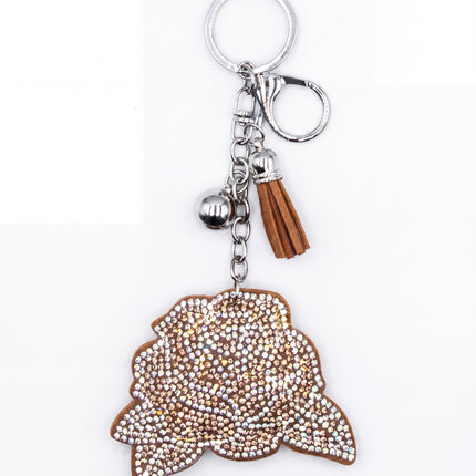 SUPERVALUECHOICE HCSESA00038 Sparkly Rhinestone Rose Keychain & Brooch