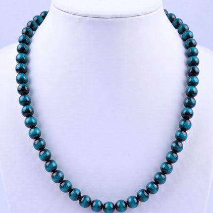 SUPERVALUECHOICE HCSEN00003 0.31 Inch Round Cat Eye Bead Single Strand Necklace 16&18 Inch With 6 Inch Extender 15 Colors Collarbone Beaded Chain Jewelry For Women
