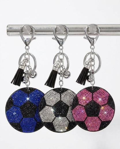 SUPERVALUECHOICE HCSESA00064 Rhinestone Soccer Ball Keychain & Brooch
