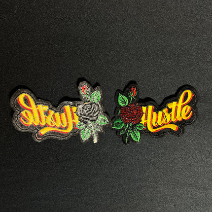 SUPERVALUECHOICE HCSEYC00019 Rose Sequin Embroidered Patch Iron On Floral Word Patch for Denim Jacket Backpack DIY Clothing Decor