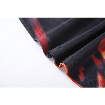 SVCD000065 Trendy women's dress with a halter top and a print that exposes the hips