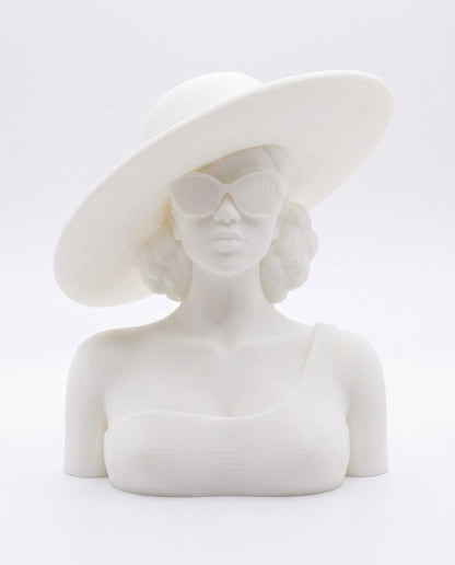 SUPERVALUECHOICE HCSEUA00008 Y-Paint Your Own Elegant Sun Hat Lady Resin Mold Blank, DIY Accessory Blanks for Brooch Keychain Charms