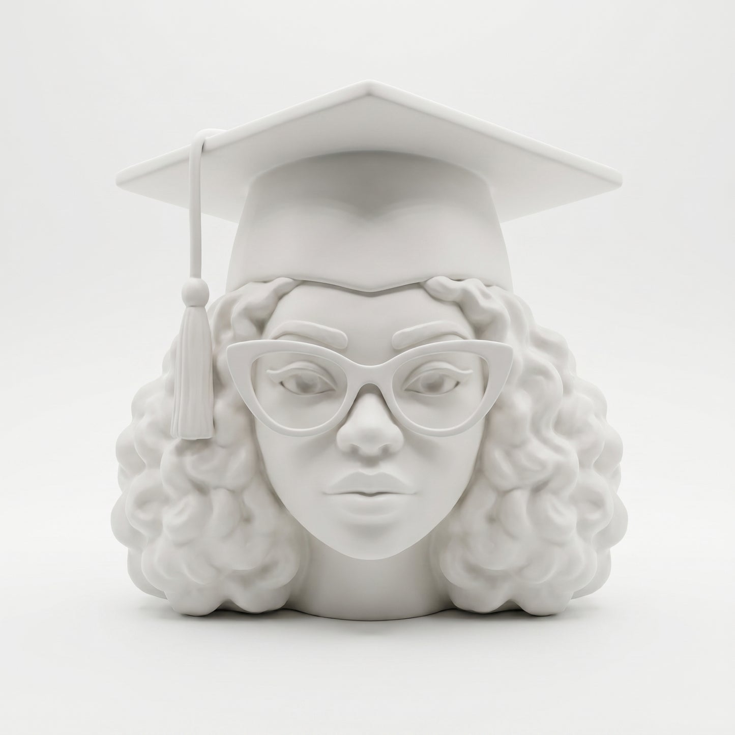 SUPERVALUECHOICE HCSEUA00053  Z- Paint Your Own Tassel Grad Hat Female Sculpture Blank Customizable Unfinished Resin Blanks2.2" × 2.7" × 0.5"