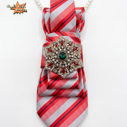 SUPERVALUECHOICE HCSEZA00024 Red and White Striped Tie